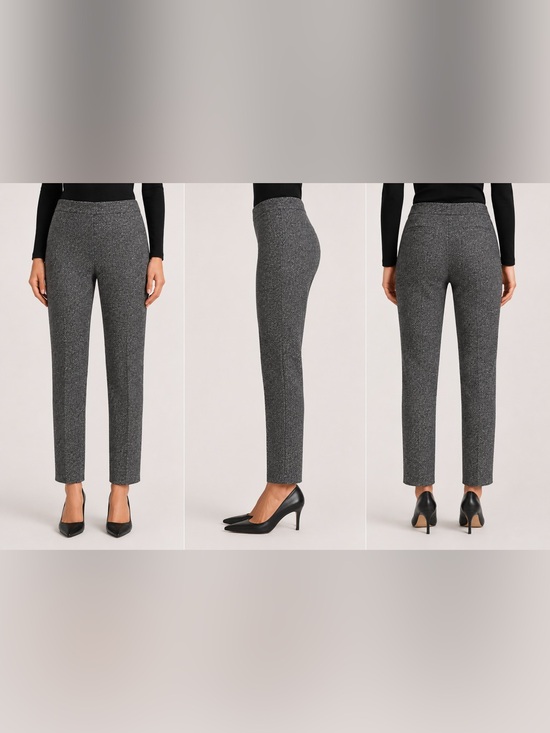 Moda Pants - Modo SoLo by We3 Gray Textured Ankle Pants Career Office Stretch Size 6